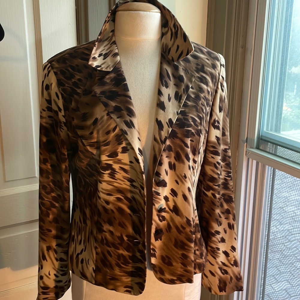 Leopard Print Jacket Lightweight Lined - image 1